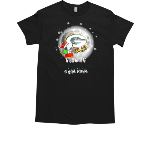 Santa Snoopy merry christmas to all and to Green Bay Packers a good season 2024 T-Shirt