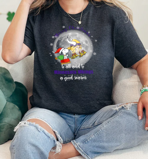 Santa Snoopy merry christmas to all and to Minnesota Vikings a good season 2024  Classic Womens T-shirt