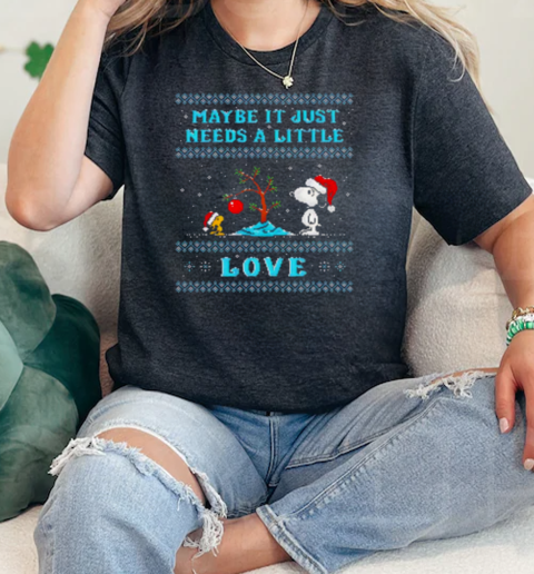 Snoopy and Woodstock maybe it just needs love Christmas  Classic Womens T-shirt