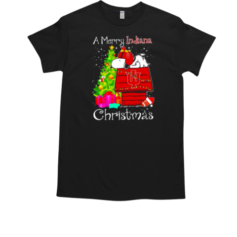 Snoopy fan of Hoosiers a Merry Indiana Christmas T-Shirt