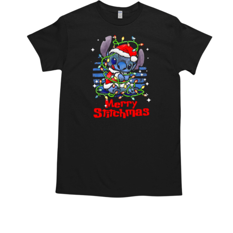 Stitch Xmas lights Merry Stitchmas Christmas T-Shirt