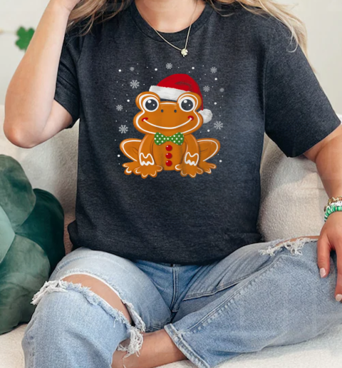 Gingerbread Man Frog Christmas Womens Mens Kids  Classic Womens T-shirt