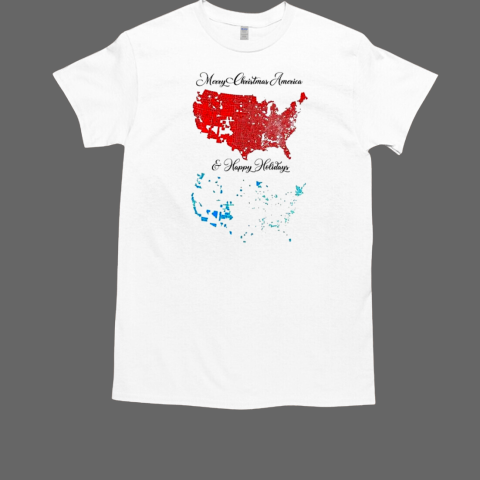 Merry Christmas America results map and happy holiday T-Shirt