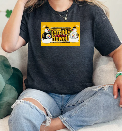 Pittsburgh Steelers Myron Copes The Terrible Towel A Pittsburgh Snow  Classic Womens T-shirt