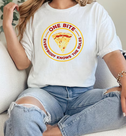 Pizza piece one bite everybody knows the rules  Classic Womens T-shirt