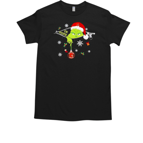 The Grinch Ew People holding Cleveland Browns Christmas ornament T-Shirt