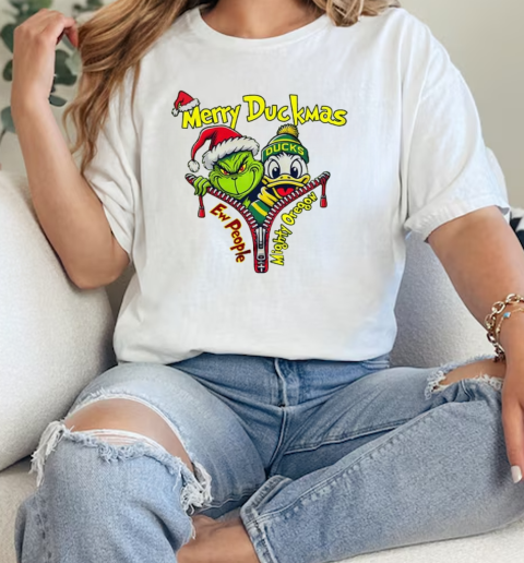 The Grinch Oregon Ducks Merry Duckmas Mighty Oregon Christmas 2024  Classic Womens T-shirt