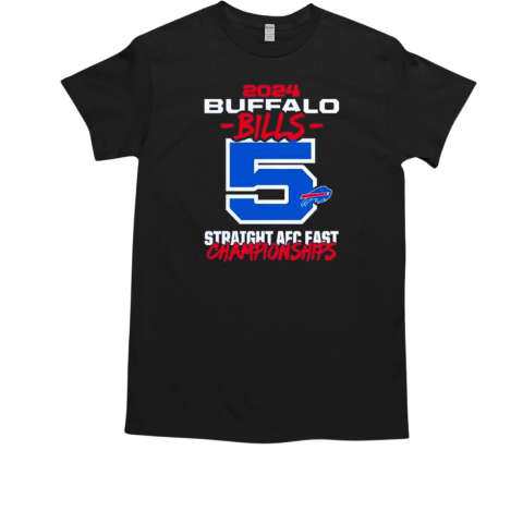 2024 Buffalo Bills 5 Straight AFC East Championships two sided T-Shirt