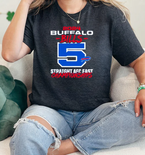 2024 Buffalo Bills 5 Straight AFC East Championships two sided  Classic Womens T-shirt