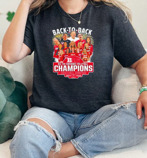 Back To Back Big Ten Coference Volleyball Champions Nebraska Cornhuskers 2023 2024  Classic Womens T-shirt