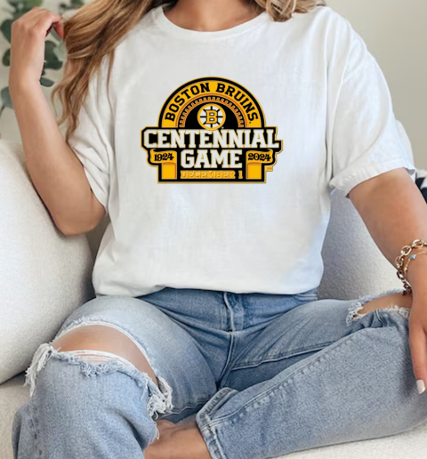 Boston Bruins Hockey Centennial Game 1924 2024 logo  Classic Womens T-shirt