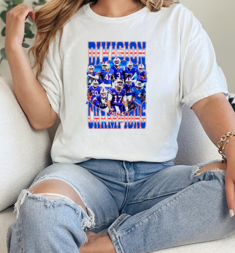 Buffalo Bills Division Champions 2024 picture collage  Classic Womens T-shirt