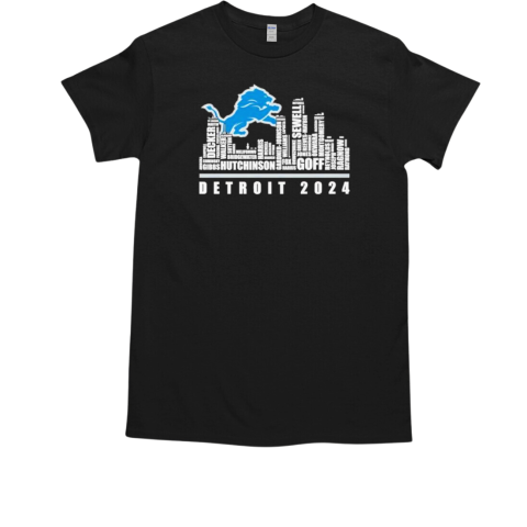 Detroit Lions 2024 For Fan Skyline City T-Shirt