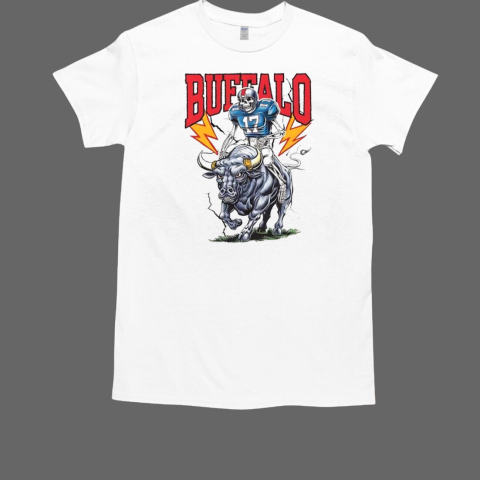 Josh Allen skeleton riding Buffalo Bills lightnings T-Shirt