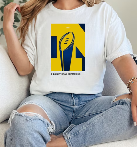 Michigan Wolverines 2024 National Champions trophy  Classic Womens T-shirt