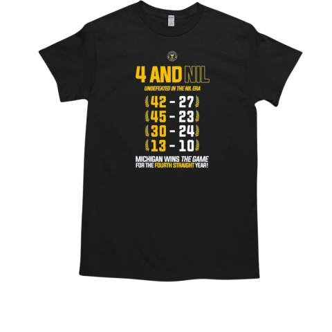 Michigan Wolverines 4 And Nil Undefeated In The Nil Era T-Shirt