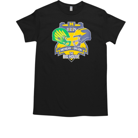 Michigan Wolverines vs Oregon Ducks The Big House helmet T-Shirt