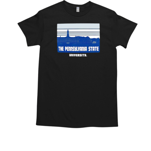 Penn State Nittany Lions The Pennsylvania State striped campus skyline T-Shirt