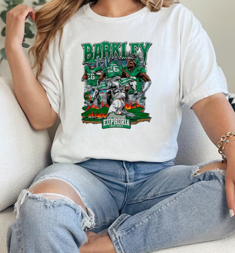 Saquon Barkley 26 Philadelphia Eagles Football flames art  Classic Womens T-shirt