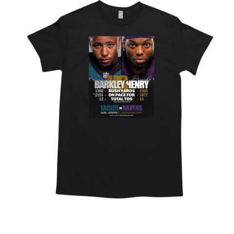 Saquon Barkley Eagles vs. Derrick Henry Ravens 2024 NFL Week 13 Game Day T-Shirt