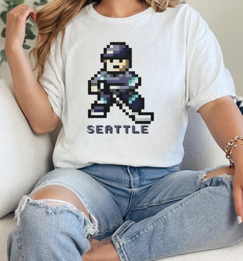 Seattle Kraken Hockey player pixel 2024  Classic Womens T-shirt