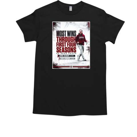 Shane Beamer South Carolina Gamecocks Most Wins Through First Four Seasons As Head Coach T-Shirt