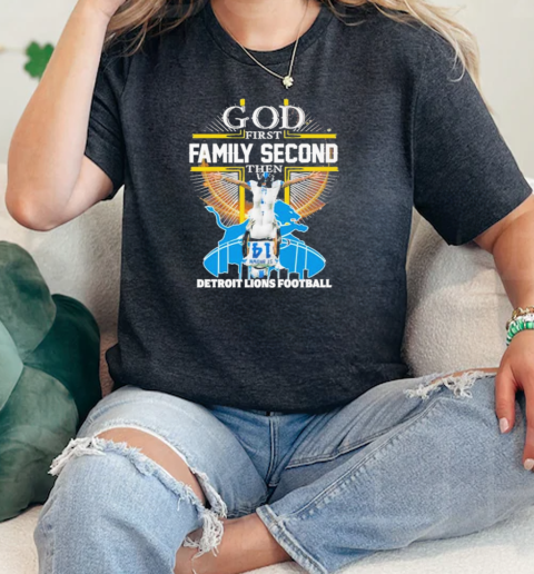 St. Brown god first family second then Detroit Lions football  Classic Womens T-shirt