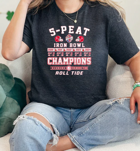 Alabama Crimson Tide 5 Peat 2024 Iron Bowl Alabama Champions Roll Tide  Classic Womens T-shirt