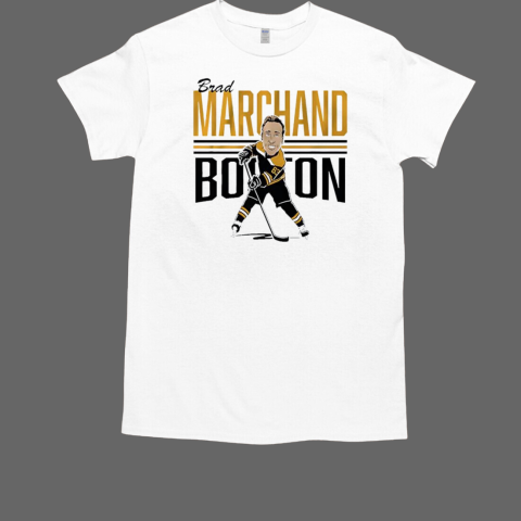 Brad Marchand Boston Bruins stripes cartoon T-Shirt