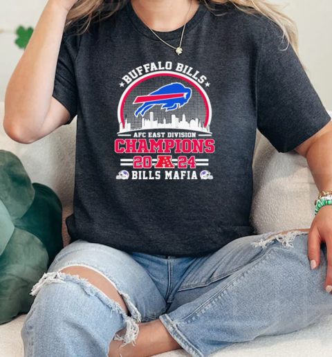 Buffalo Bills AFC East Division 2024 Champions Bill Mafia City Skyline  Classic Womens T-shirt