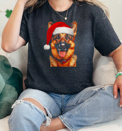 Christmas German Shepherd Xmas Dog Alsatian  Classic Womens T-shirt