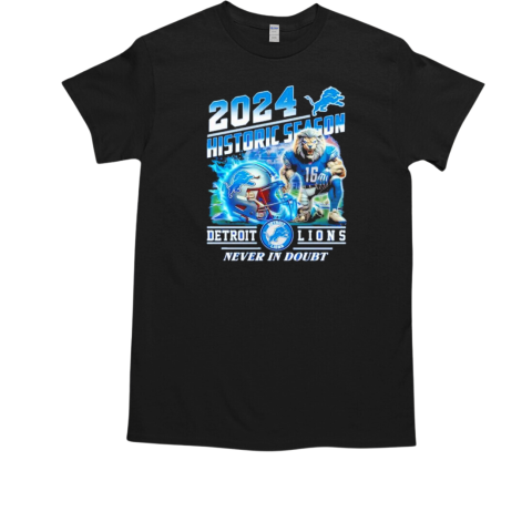 Detroit Lions 2024 Historic Season Never In Doubt NFL Season T-Shirt