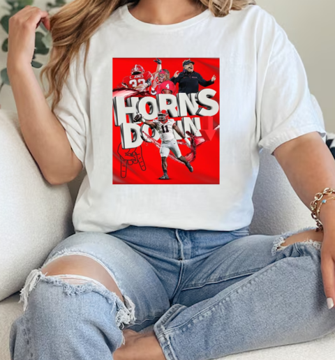 Horns Down Texas Longhorns face Georgia Bulldogs in SEC Championship game Dec 7 2024  Classic Womens T-shirt