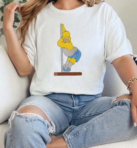 Premium Simpsons Homer Pole Dance The Simpsons 2024 T  Classic Womens T-shirt