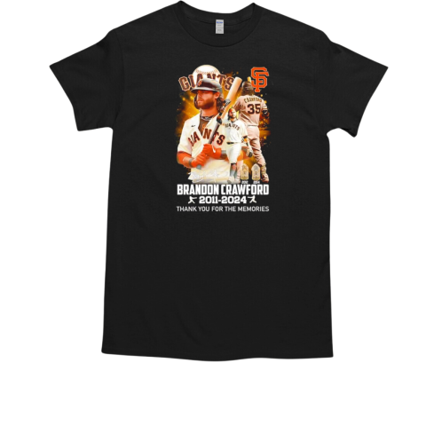 San Francisco Giants Brandon Crawford 2011 2024 thank you for the memories signature T-Shirt