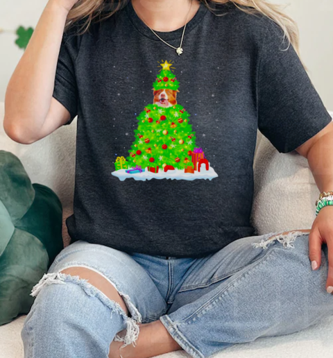 Santa Australian Shepherd Dog Christmas tree  Classic Womens T-shirt