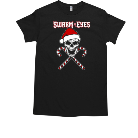 Skull Candy Canes Swarm Of Eyes Christmas 2024 T-Shirt