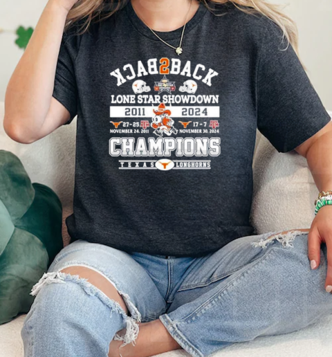 Texas Longhorns Back2Back Lone Star Showdown Champions 2024  Classic Womens T-shirt