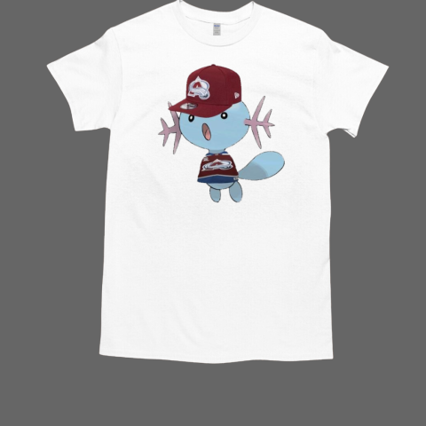 Wooper Pokemon wearing Colorado Avalanche NHL jersey T-Shirt