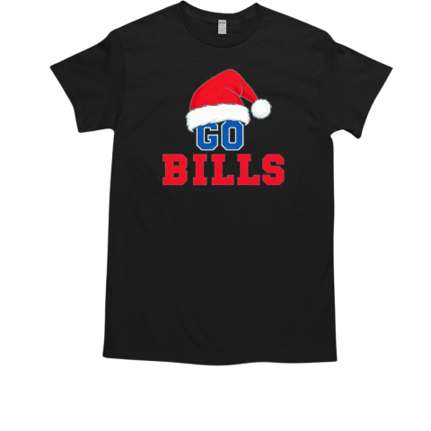 Buffalo Christmas Santa hat go football T-Shirt