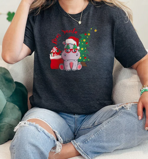 Hippo Cute Dear Santa 2024 Christmas  Classic Womens T-shirt