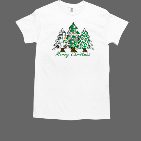 Merry Christmas Notre Dame Fighting Irish football Christmas tree T-Shirt