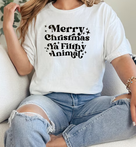 Merry Christmas Ya Filthy Animal  Classic Womens T-shirt