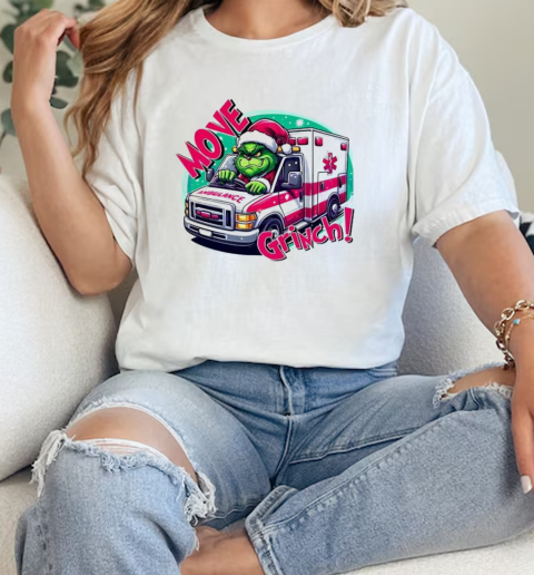 Move Grinch Christmas Ambulance Driver  Classic Womens T-shirt