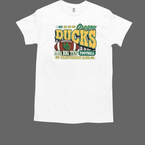 Oregon Ducks Ash 47 2024 Big Ten Football Championship Franklin Football T-Shirt