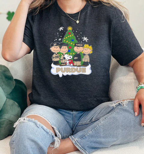 Purdue Boilermakers NCAA Snoopy Peanuts Love Christmas  Classic Womens T-shirt