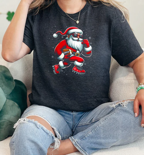 Santa Playing Football Men Boys Christmas Football Players  Classic Womens T-shirt