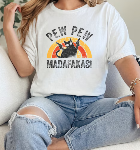 Top Pew Pew Madafakas Cats Tops Summer Pyjamas Pew Pew Cat  Classic Womens T-shirt