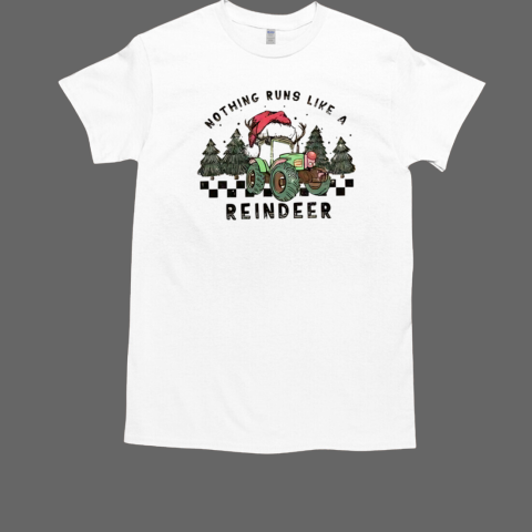 Truck Reindeer Nothing Runs Like A Reindeer Retro Christmas 2024 T-Shirt