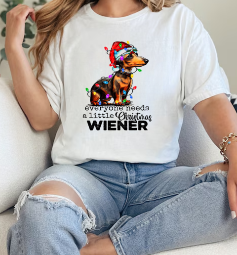 Dachshund everyone needs a little Christmas wiener  Classic Womens T-shirt